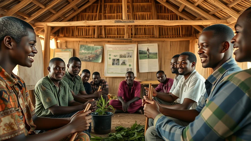 Uplifting agricultural training session with Ugandan farmers engaged in value addition education