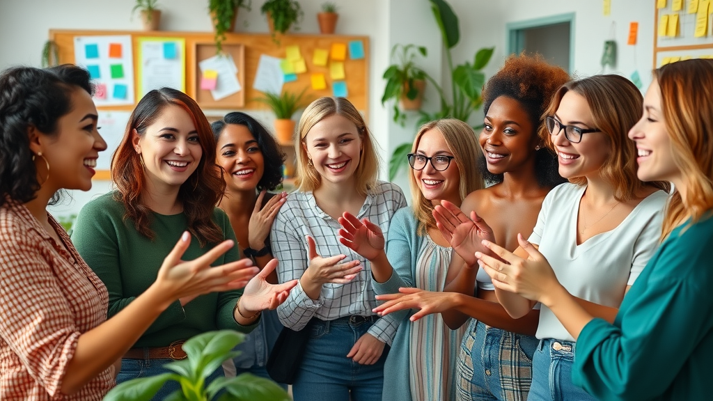 Diverse group of empowered women collaborating, demonstrating feminine fire for sustainable success systems