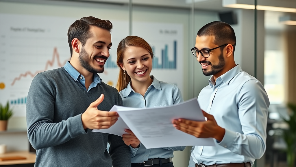 Small business owners collaborating on collective capital raising strategies