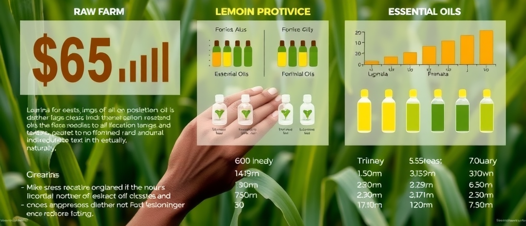 Value addition farming earnings comparison of raw lemongrass versus essential oils