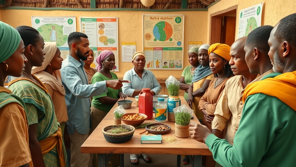 Educational workshop illustrating value addition in African agriculture