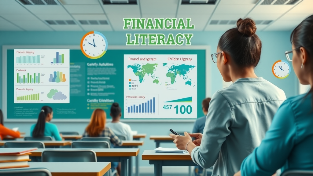 Financial literacy gaps among women and children visualized in detailed infographic