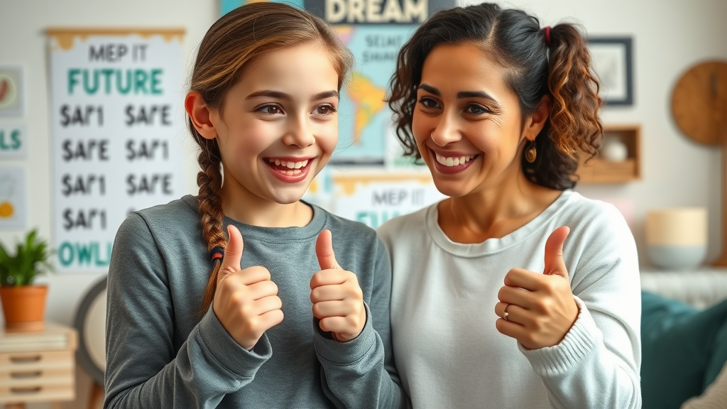 Financial freedom for women and children - hopeful young girl and mother envisioning future financial dreams