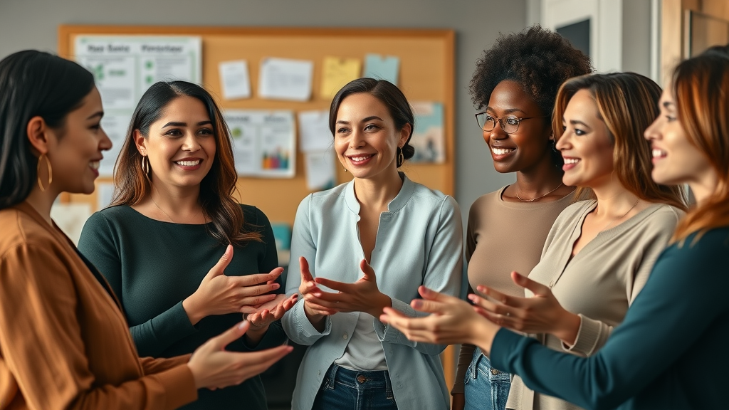 Diverse group of female professionals collaborating as board members for women