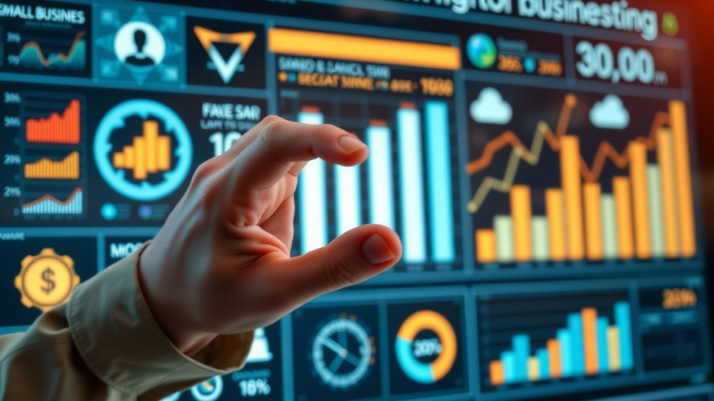 Striking small business finance trends infographic showing animated bar charts and stats