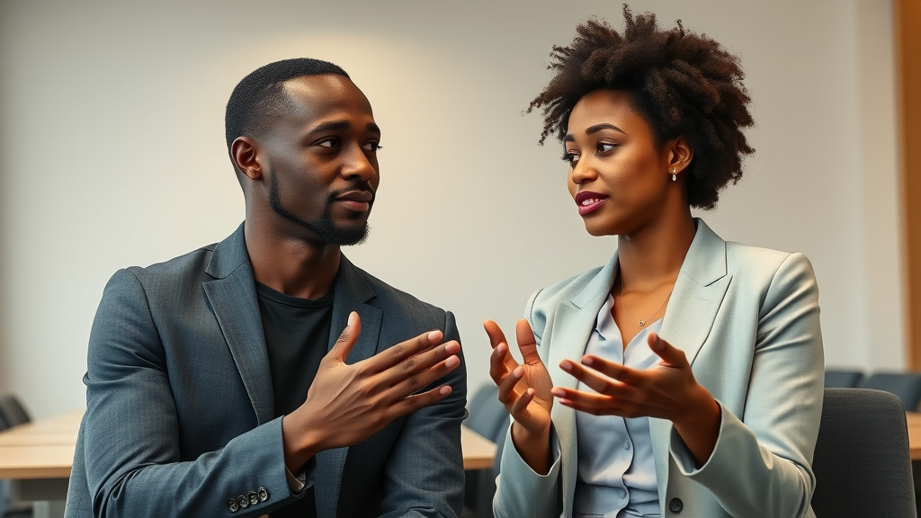 men leaders vs women leaders africa - Collaboration between African male and female leaders in a conference room