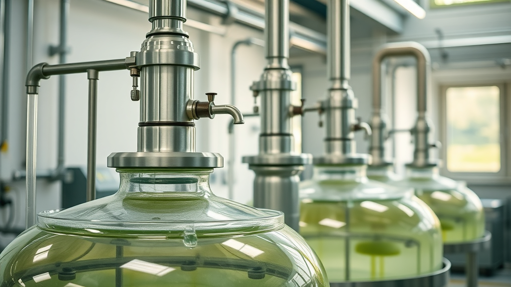 Modern distillation equipment used in sustainable farming practices producing lemongrass essential oil