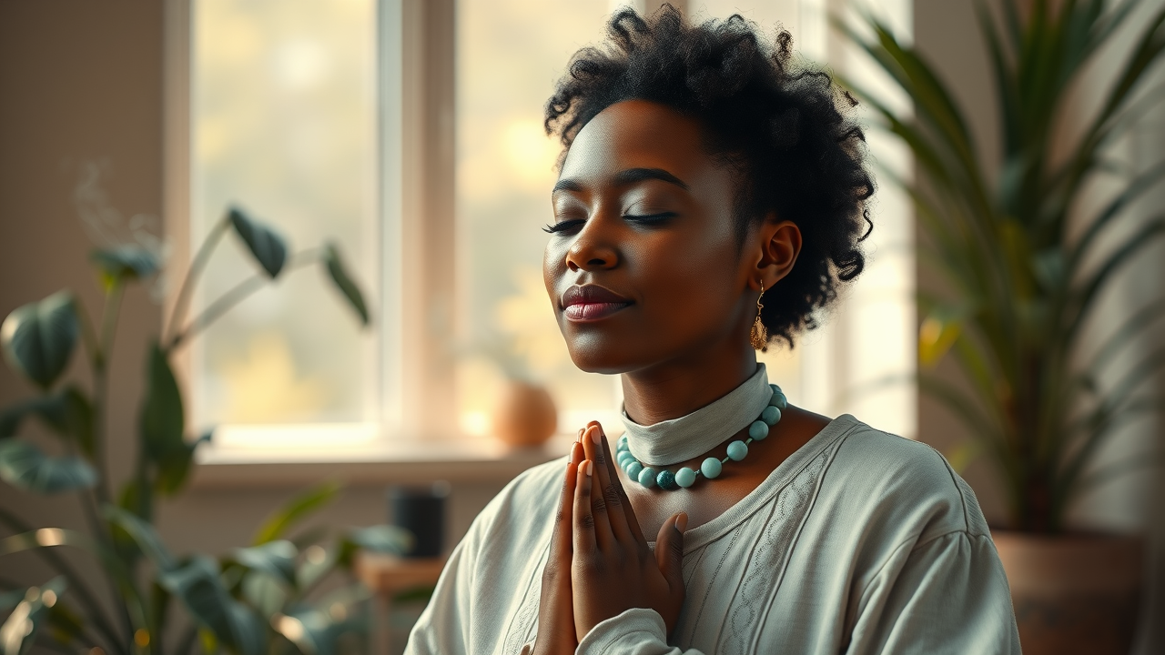 Woman practicing nervous system regulation through meditation, embodying sustainable success systems for women