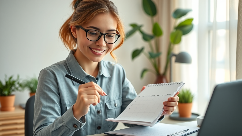 Professional planning weekly schedule using a circular cyclical planner notebook emphasizing sustainable and natural productivity