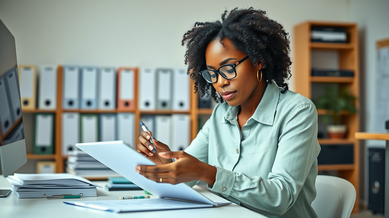 Organized workspace with business owner reviewing financial checklist to build trust in business capital