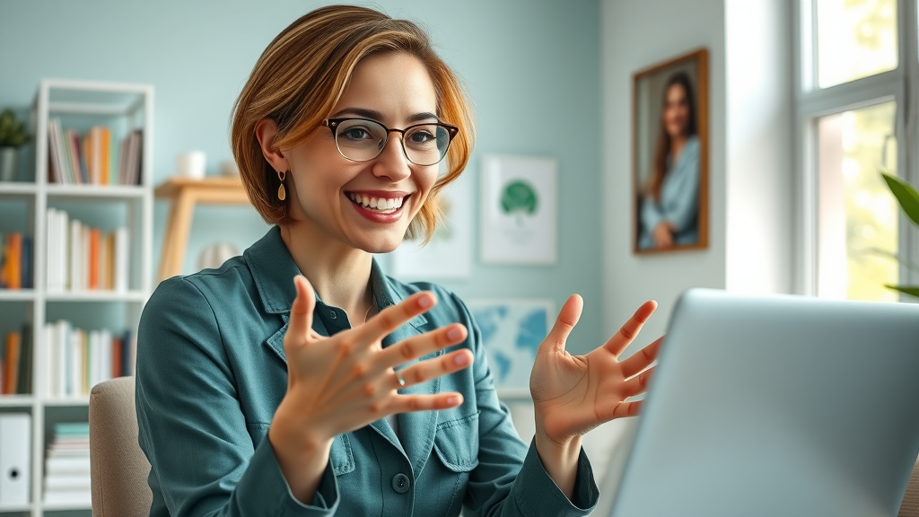 dedicated business woman evolving sustainable systems with virtual mentorship