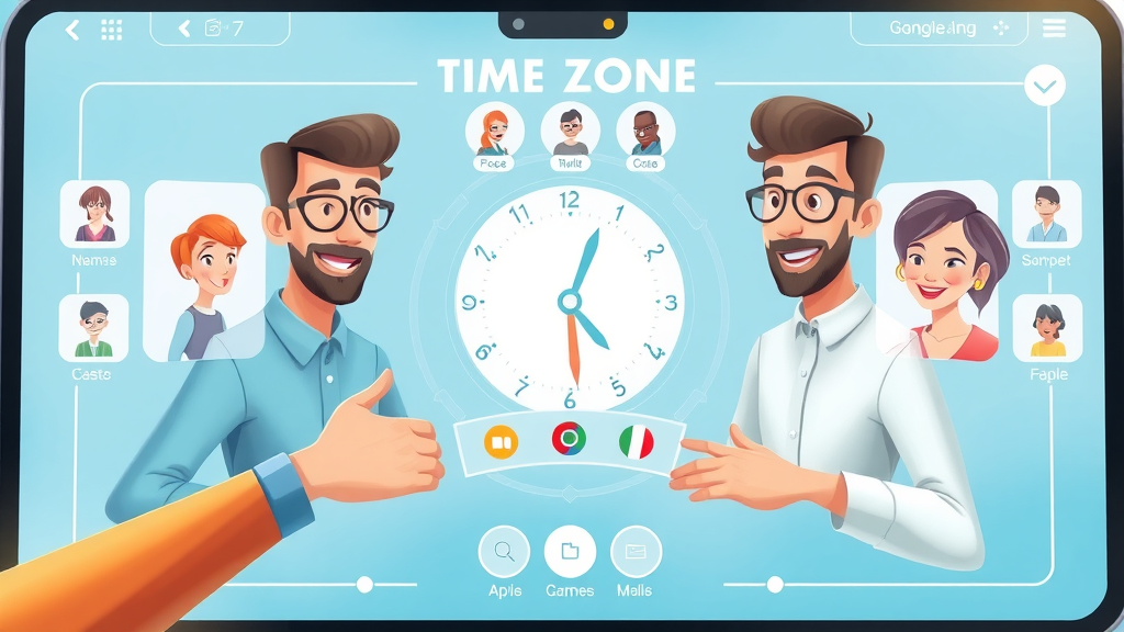 Time zone management app African entrepreneurs productivity user interface collaboration