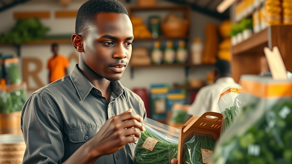 Aspiring African farmer with value added agricultural products
