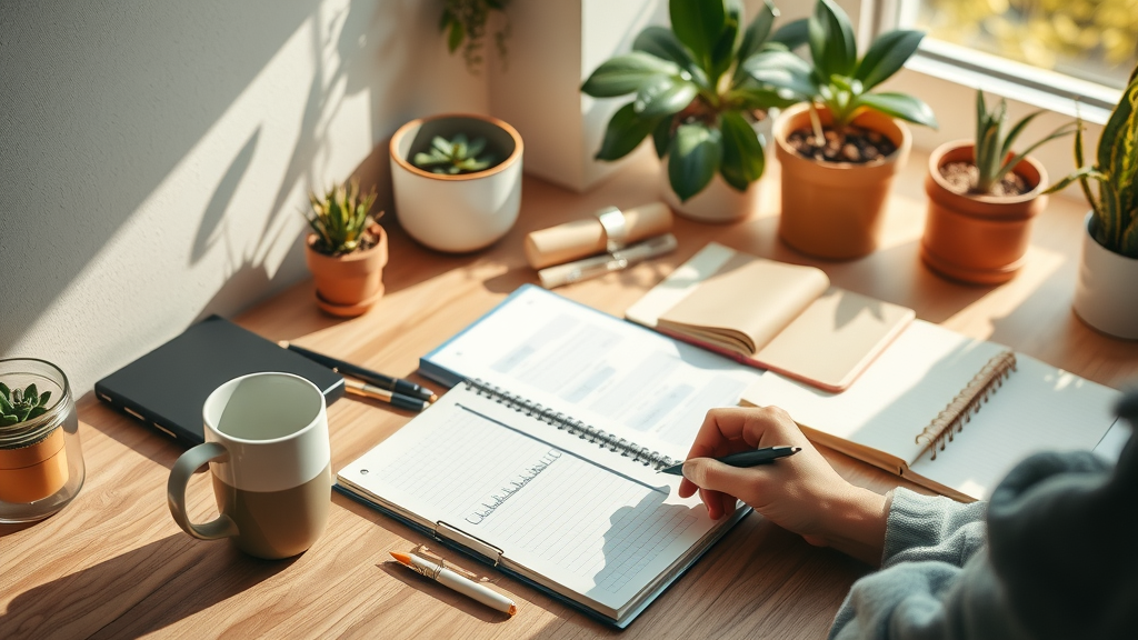 organized workspace for effective goal setting achieving personal goals