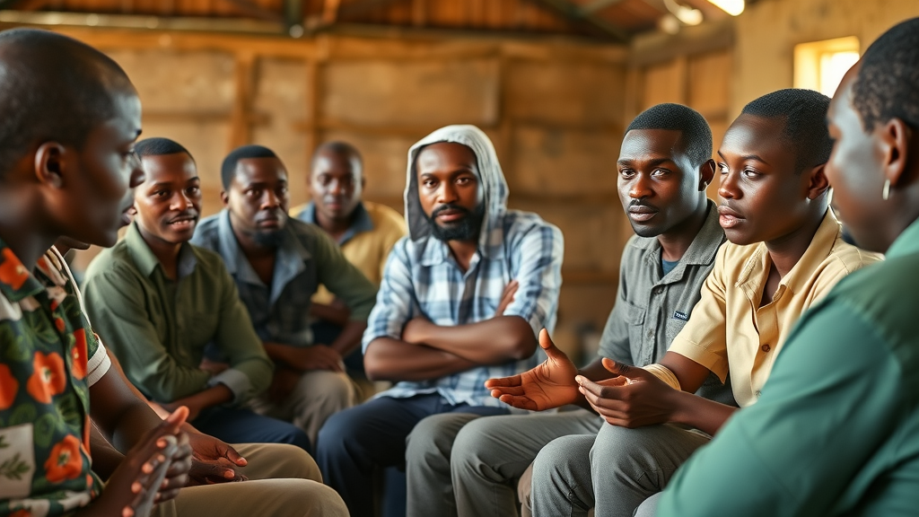 Sustainable agribusiness innovation training session with engaged Ugandan farmers