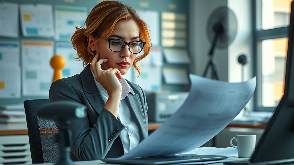 Businesswoman reviewing calendar and to-do list showing work-life balance challenges for women in a busy office