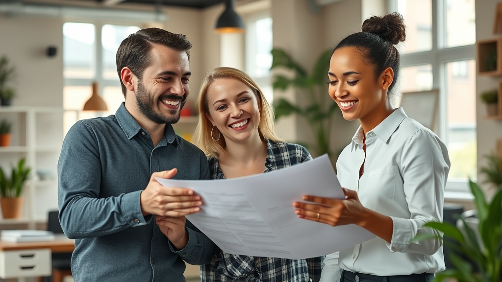Collaborative small business team planning and smiling illustrating capital raising strategies in small business finance trends