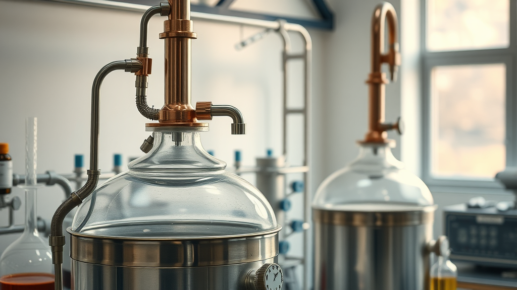 Steam distillation apparatus used to produce high quality essential oils for natural wellness products
