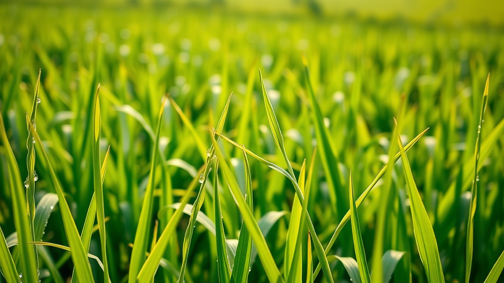 Lush lemongrass fields under bright morning sunlight in Uganda