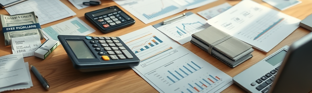 Money systems small business managing inflows, outflows, and savings with calculator and cash ledger