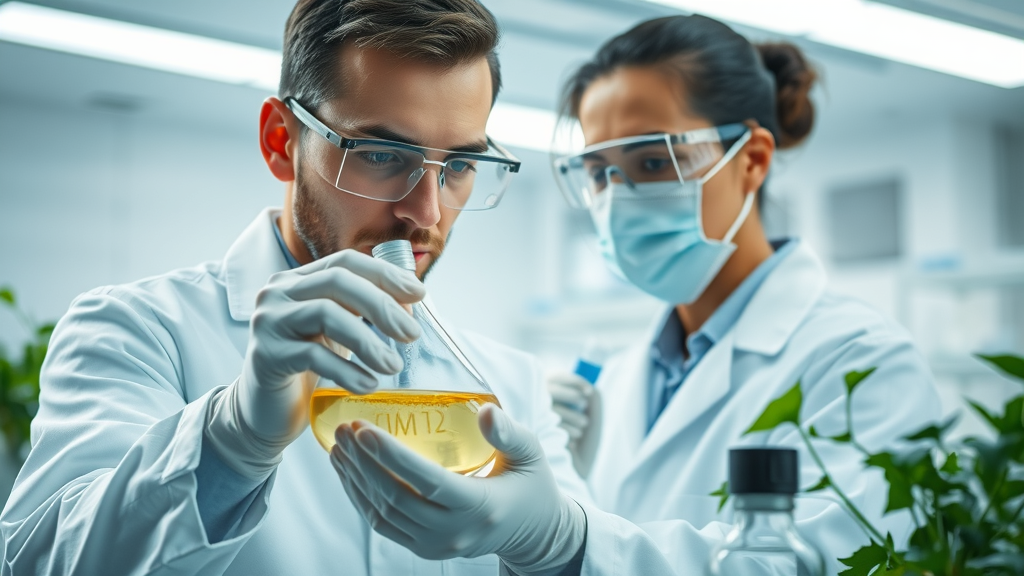 Technician conducting citral extraction in advanced scientific lab for natural wellness products