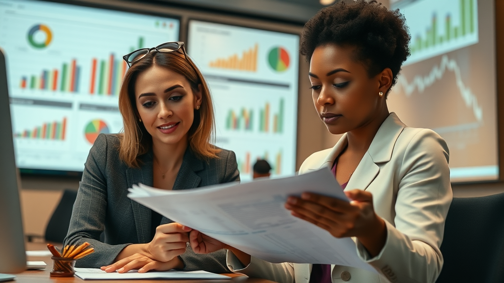 Diverse professional women analysing financial strategies in a boardroom, female-led vc funds africa