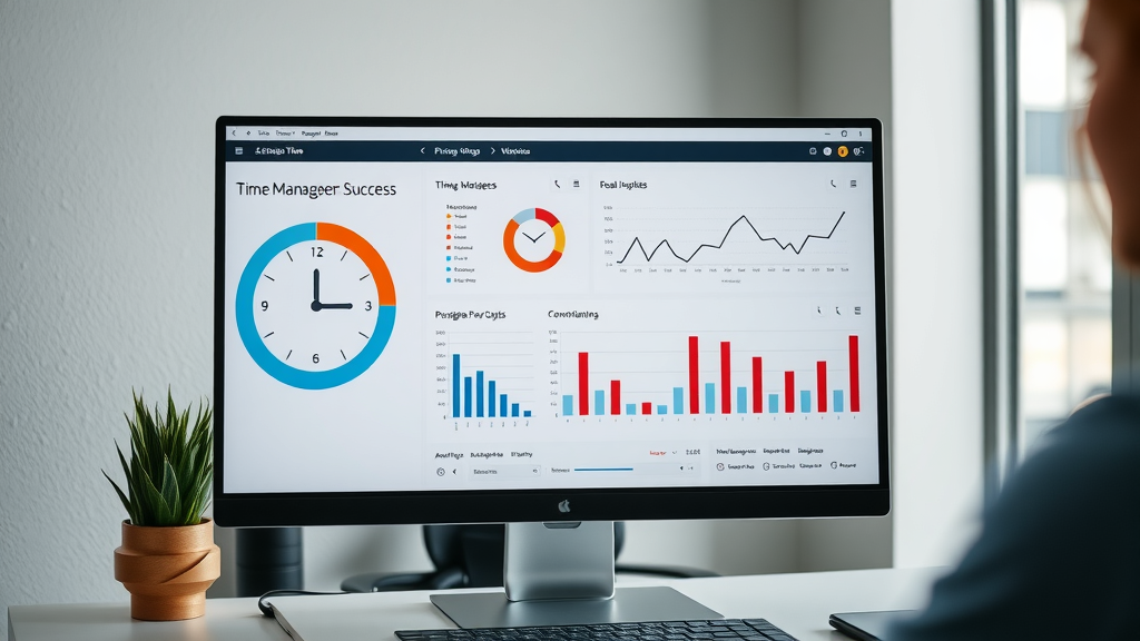 measuring time management success with analytics and progress charts on a computer screen